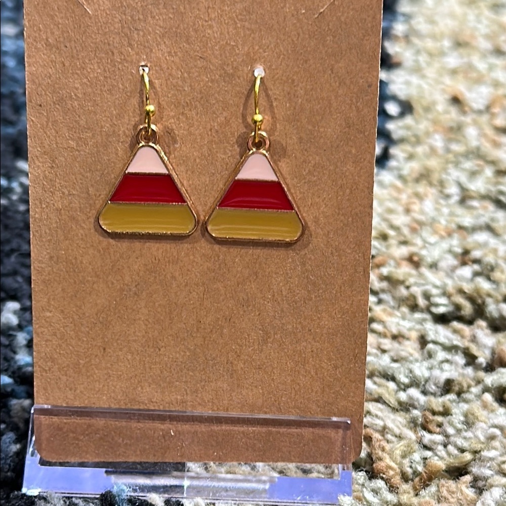 Candy Corn Earrings Orange Yellow White Candy Corn FALL Gifts NWT Fun handmade